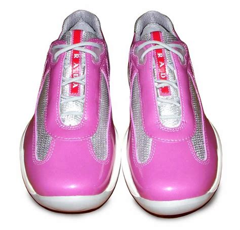 prada pink trainers|pink and white prada sneakers.